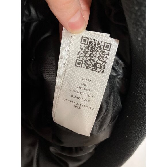 True Religion Mens Quilted Bomber Jacket 2XL Black With Contrast Thick Stitch - Picture 7 of 10